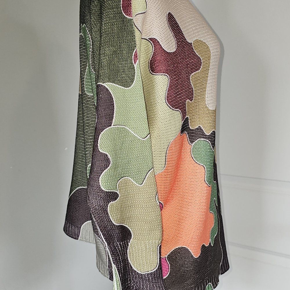 Abstract Patchwork Green Multicolor Women's Sweater - Picture 8 of 9